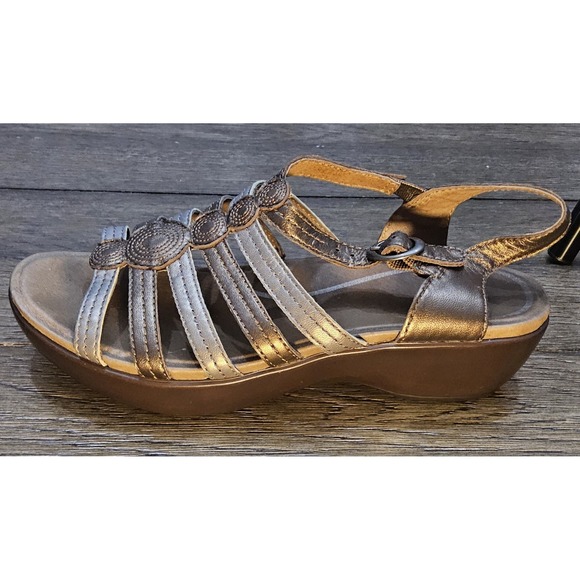 Dansko Sandals Womens EU 38 US 7.5 Drea Fisherman Wedge Bronze Gladiator Brown - Picture 5 of 11